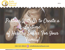 Tablet Screenshot of kidzdentalhaven.com